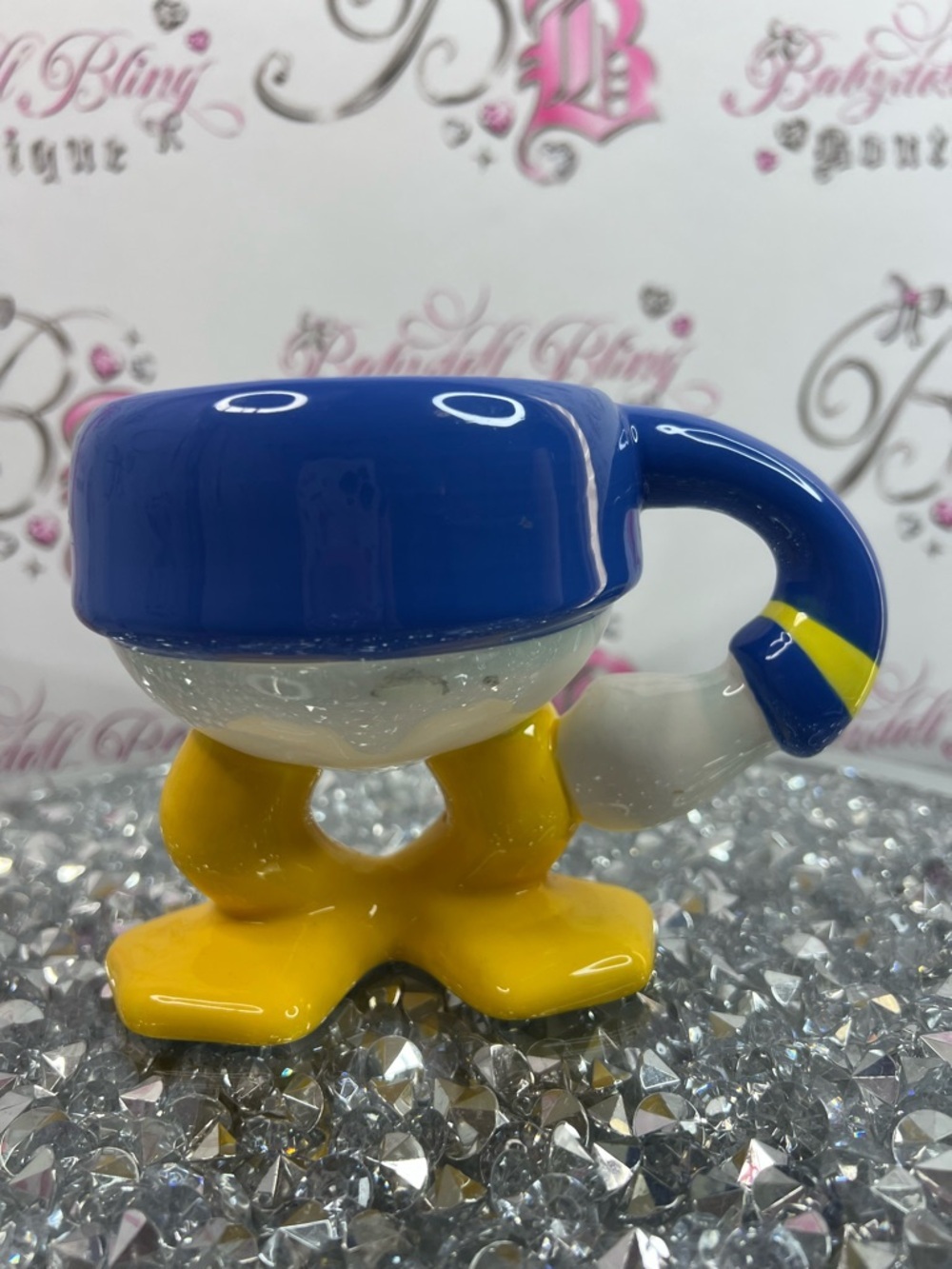 Disney mug Donald Duck feet brand new  Blue and Yellow Ceramic Cartoon Mug